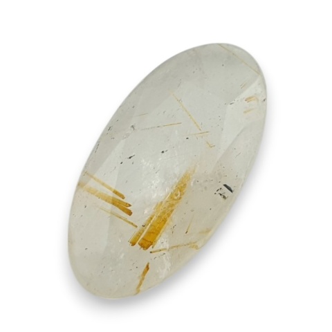 Quartz with rutile faceted cabochon 25x13 mm no 48 Quartz with rutile faceted cabochon 25x13 mm no 48