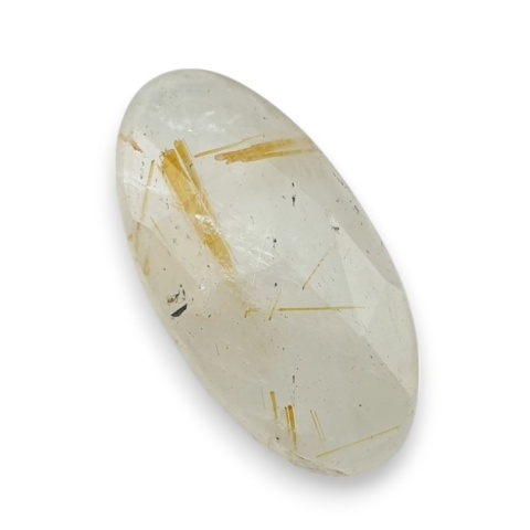 Quartz with rutile faceted cabochon 25x13 mm no 48 Quartz with rutile faceted cabochon 25x13 mm no 48