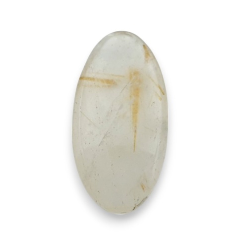 Quartz with rutile faceted cabochon 25x13 mm no 48 Quartz with rutile faceted cabochon 25x13 mm no 48
