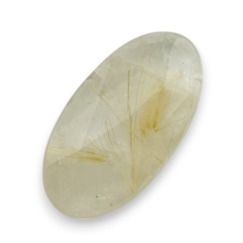 Quartz with rutile faceted cabochon 25x13 mm no 65 Quartz with rutile faceted cabochon 25x13 mm no 65
