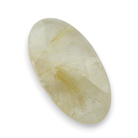 Quartz with rutile faceted cabochon 25x13 mm no 65 Quartz with rutile faceted cabochon 25x13 mm no 65