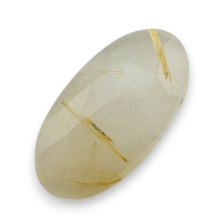 Quartz with rutile faceted cabochon 25x13 mm no 89