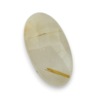 Quartz with rutile faceted cabochon 25x13 mm no 89