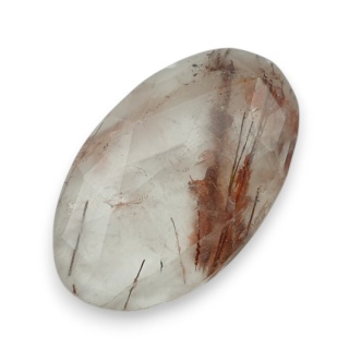 Quartz with rutile faceted cabochon 25x15 mm no 143