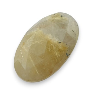 Quartz with rutile faceted cabochon 25x15 mm no 40