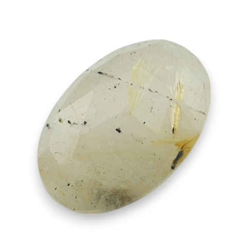 Quartz with rutile faceted cabochon 25x16 mm no 32 Quartz with rutile faceted cabochon 25x16 mm no 32