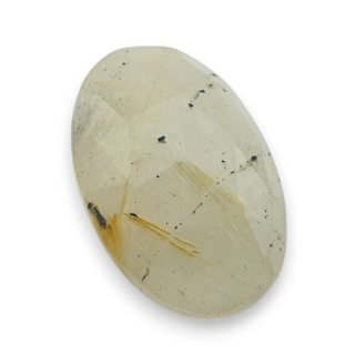 Quartz with rutile faceted cabochon 25x16 mm no 32