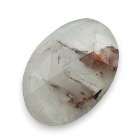 Quartz with rutile faceted cabochon 25x18 mm no 145 Quartz with rutile faceted cabochon 25x18 mm no 145