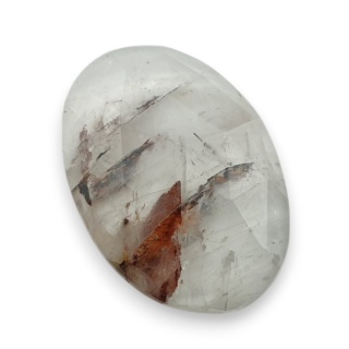 Quartz with rutile faceted cabochon 25x18 mm no 145
