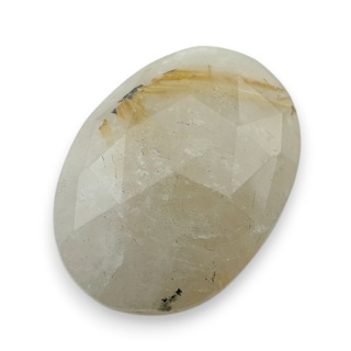 Quartz with rutile faceted cabochon 25x18 mm no 59