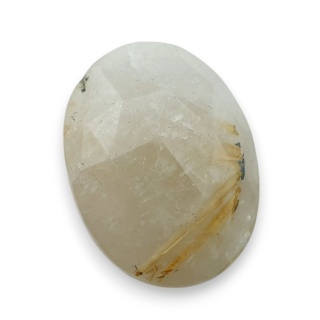 Quartz with rutile faceted cabochon 25x18 mm no 59