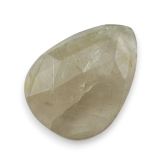 Quartz with rutile faceted cabochon 25x18 mm no 91