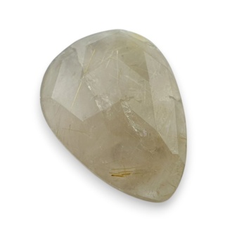 Quartz with rutile faceted cabochon 25x18 mm no 91