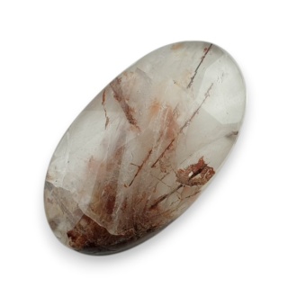 Quartz with rutile faceted cabochon 26x15 mm no 142