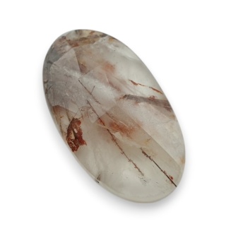 Quartz with rutile faceted cabochon 26x15 mm no 142