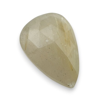 Quartz with rutile faceted cabochon 26x18 mm no 28