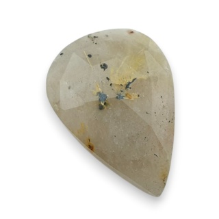 Quartz with rutile faceted cabochon 26x18 mm no 76