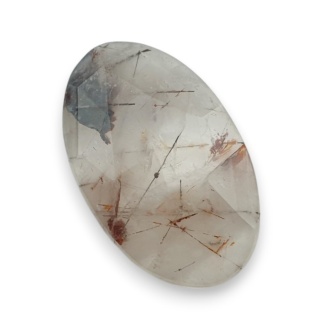 Quartz with rutile faceted cabochon 27x17 mm no 147