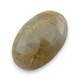 Quartz with rutile faceted cabochon 27x17 mm no 29