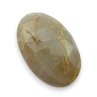 Quartz with rutile faceted cabochon 27x17 mm no 29