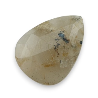 Quartz with rutile faceted cabochon 27x20 mm no 56