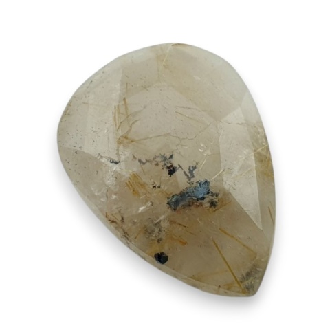 Quartz with rutile faceted cabochon 27x20 mm no 56 Quartz with rutile faceted cabochon 27x20 mm no 56