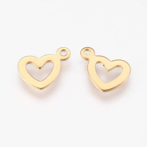 Heart pendant in surgical steel 10.5x14.5 mm 1pc gold colour Heart pendant in surgical steel 10.5x14.5 mm 1pc gold colour