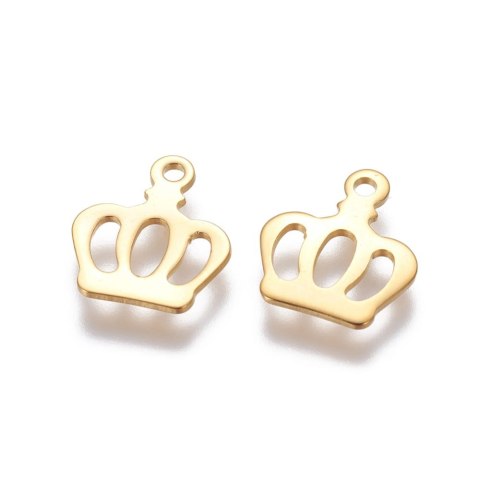 Zawieszka korona stal chirurgiczna 13x11 mm 1szt kolor złoty Zawieszka korona stal chirurgiczna 13x11 mm 1szt kolor złoty