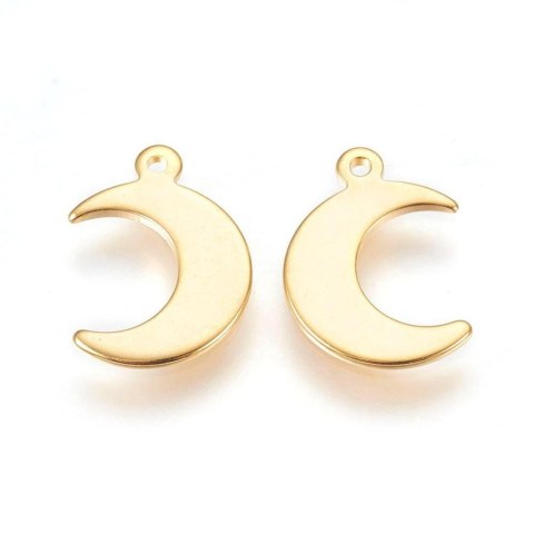 Zawieszka księżyc stal chirurgiczna 15,5x11 mm 1szt kolor złoty Zawieszka księżyc stal chirurgiczna 15,5x11 mm 1szt kolor złoty