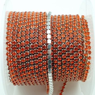 Chain of ribbon with crystals 2mm 30 cm Orange AA32