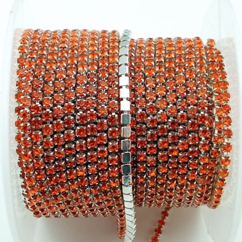 Chain of ribbon with crystals 2mm 30 cm Orange AA32 Chain of ribbon with crystals 2mm 30 cm Orange AA32