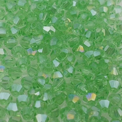Bicone 3 mm Green AB 50szt Bicone 3 mm Green AB 50szt
