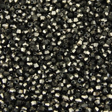 Bicone 3 mm Hematite 50szt Bicone 3 mm Hematite 50szt
