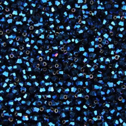 Bicone 3 mm Sapphire Blue 50 szt