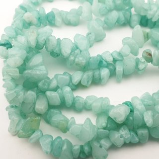 Jadeit kolor amazonit sieczka 3-8 mm sznurek 10 cm