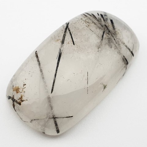 Kwarc z turmalinem kaboszon 3,9x2,2 cm nr 1 Kwarc z turmalinem kaboszon 3,9x2,2 cm nr 1