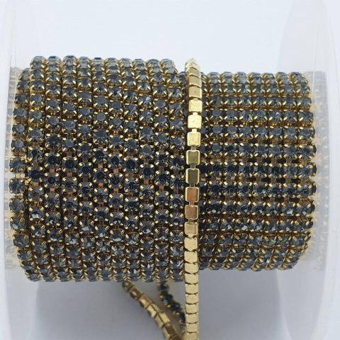 Chain of ribbon with crystals 2mm 30 cm Black Diamond A8 Chain of ribbon with crystals 2mm 30 cm Black Diamond A8