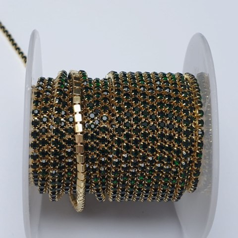 Chain of ribbon with crystals 2mm 30 cm Emerald A18 Chain of ribbon with crystals 2mm 30 cm Emerald A18