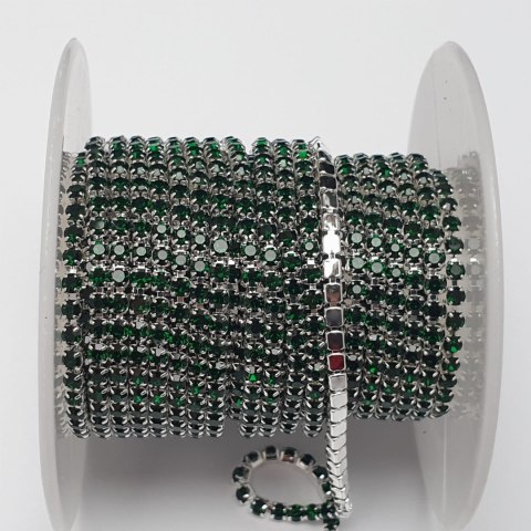 Chain ribbon with crystals 2mm 30 cm Emerald AA10 Chain ribbon with crystals 2mm 30 cm Emerald AA10