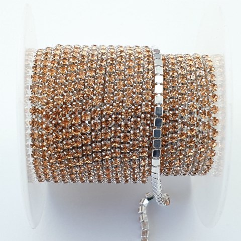 Chain ribbon with crystals 2mm 30cm Lt Peach AA29 Chain ribbon with crystals 2mm 30cm Lt Peach AA29