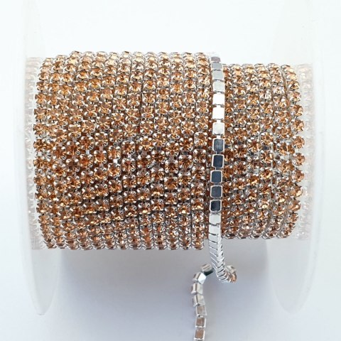 Chain ribbon with crystals 2mm 30cm Lt Peach AA29 Chain ribbon with crystals 2mm 30cm Lt Peach AA29