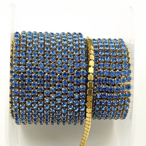 Chain ribbon with crystals 2mm 30cm Lt Sapphire A6 Chain ribbon with crystals 2mm 30cm Lt Sapphire A6