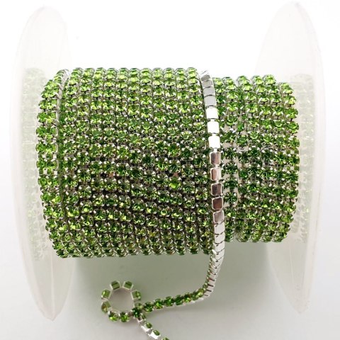 Chain ribbon with crystals 2mm 30 cm Peridot AA18 Chain ribbon with crystals 2mm 30 cm Peridot AA18