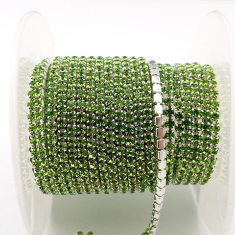 Chain ribbon with crystals 2mm 30 cm Peridot AA18 Chain ribbon with crystals 2mm 30 cm Peridot AA18
