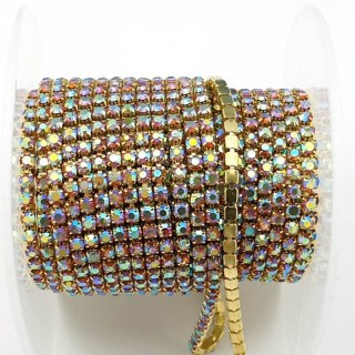 Chain ribbon with crystals 2mm 30 cm Topaz AB A30