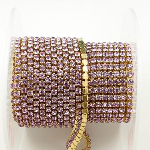 Chain of ribbon with crystals 2mm 30 cm Violet A21 Chain of ribbon with crystals 2mm 30 cm Violet A21