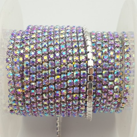 Chain ribbon with crystals 2mm 30 cm Violet AB AA14 Chain ribbon with crystals 2mm 30 cm Violet AB AA14