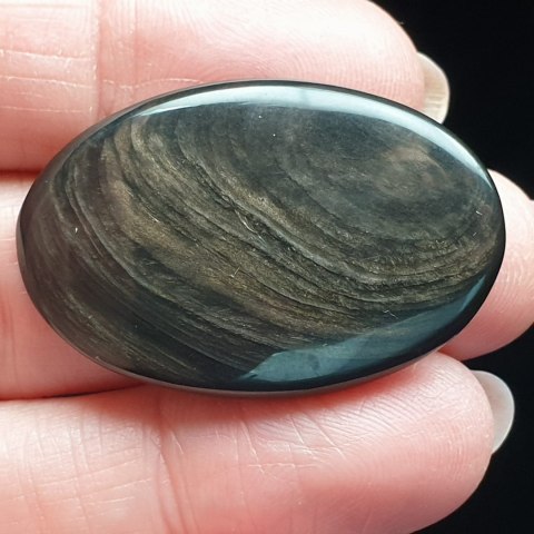 Obsidian copper cabochon 3.6x2.4 no. 12 Obsidian copper cabochon 3.6x2.4 no. 12