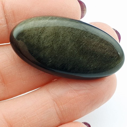 Obsidian gold cabochon 3.8x1.9 cm no. 6 Obsidian gold cabochon 3.8x1.9 cm no. 6