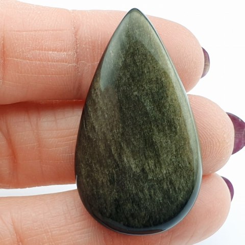 Gold obsidian cabochon 3.9x2.2 cm no 15 Gold obsidian cabochon 3.9x2.2 cm no 15